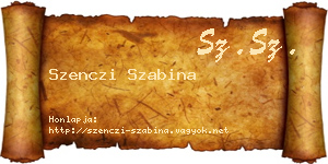 Szenczi Szabina névjegykártya