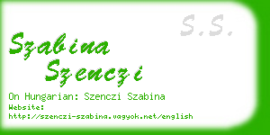 szabina szenczi business card